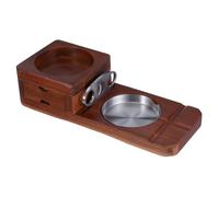 HANABASS Solid Wood Carved Cigar Holder Box Cigar Ashtray for Men Portable Wooden Ashtray for Gatherings