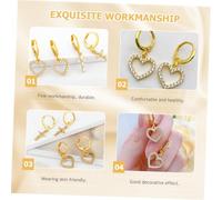 HANABASS Sparkly Copper Heart Dangle Earrings for Women Rhinestone Ear Jewelry with Chic Design Gift for Anniversary Birthday Valentine Day and Daily Wear