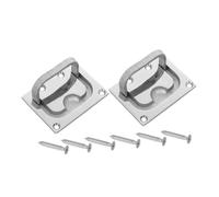 HANABASS Stainless Steel Boat Hatch Pull Handle with Screws Flush Lifting Recessed Deck Ring for Yacht Furniture Latch Lock Easy Installation Ergonomic Grip Silver