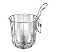 HANABASS Stainless Steel Noodle Strainer Basket, Hot Pot Colander Mesh Strainer with Handle Heat Resistant Noodle Sieve for Pasta Kitchen Cooking and Home Use, Silver