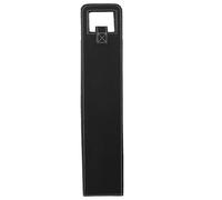 HANABASS Stylish Black Leather Wine Carrier Bag with Handles, Smooth the Touch Single Bottle Storage Tote for Wine Packaging and Giving