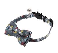 HANABASS Stylish Pet Bowtie Collar for Cats with Separable Decorative Bowtie and Bell, Nylon Material, for Holiday and Birthday Party Accessories
