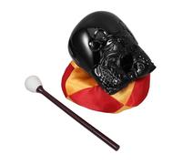 HANABASS Synthetic Temple Block with Meditation Cushion and Mallet Imitation Carved Acrylic Wooden Fish Percussion Instrument for Buddhist Temple Home Practice and Sutra Chanting