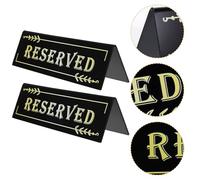 HANABASS Table Seating for Excellent Efficient and Arrangements Decorative 2pcs Acrylic Reserved Signs with Elegant Design Effect, Black Suitable for Restaurants and Wedding Parties