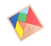 HANABASS Tangram Wooden Jigsaw Puzzle Educational for Early Learning and Shape Recognition for Safe Water Based Paint Fun Combinations Like House and Rocket