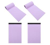 HANABASS Tearable Legal Notepads A5 Wide Ruled 4Pcs Purple Paper Non-Stick Glue Smooth Writing Notepads for Personal Use