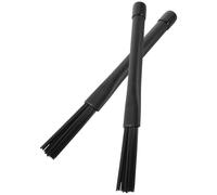 HANABASS Telescopic Nylon Drum Brushes for Jazz Drum Set, Non-slip Black Retractable Drumsticks Pair, Musical Instrument Accessories for Drummers