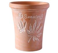 HANABASS Terracotta Pot Decorative Indoor Plant Pots, Stylish Terracotta Plant Pots with Maple Leaf Motif Clay Planter for Houseplants Succulents Herb Orchid Flowers Lily 20.80X18.00X18.00 Cm
