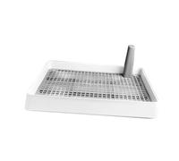 HANABASS Thickened Plastic Puppy Urine Tray with High Sides Dog Training Tray for Small Breeds Easy-clean Hygienic Pet Toilet Design Nordic White