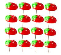 HANABASS Thumbtacks Push Pins Easy to Store and 30pcs Strawberry-shaped Resin and Metal Material Bright Colour Design Cork Board Accessories for Marking Locations on Maps