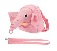 HANABASS Toddler Elephant Backpack with Safety Leash, Cotton Soft Harness for Little Boys and Girls, Easy Storage Small Items, for Zoo and Outdoor Activity, Pink