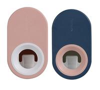 HANABASS Toothpaste Dispenser Punch Free 2pcs Wall Mounted Toothpaste Squeezer Plastic, Blue Pink Easy Installation for Bathroom, Youth Hostel