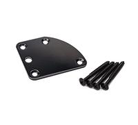 HANABASS Triangle 5-Hole Metal Guitar Neck Plate, Black, Easy Installation, Lightweight Joint Plate with Advanced Screws for Electric Bass Guitar Parts Gv109