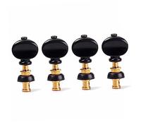 HANABASS Ukulele Tuning Pegs Keys Set for Ukulele and Other Instruments 4pcs Black with Plastic Buttons and Small Screws Metal Friction Machine Heads
