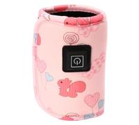 HANABASS USB Baby Bottle Warmer Portable Pink Velvet Infant Milk Bottle Heating Cover with USB Interface Design for Parents and Travel Use, Keeps Milk Warm Efficiently Random Color
