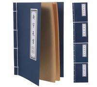 HANABASS Vintage Old Script Patterned Notebook Set 5pcs - Traditional String-bound Retro Journals with Blank Pages Suitable for Writing and Cosplay