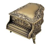 HANABASS Vintage Piano Rose Jewelry Box Antique Trinket Organizer for Earrings Necklaces Bracelets with Sturdy Metal Design Decorative Storage for Home Office Bedroom