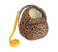 HANABASS Warm Leopard Print Hamster Carrier Pet Travel Bag with Insulated Lining Large Size Suitable for Small Animals Outdoor Use Random Color
