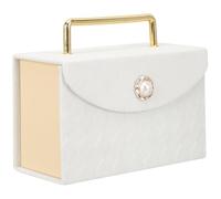 HANABASS Wedding Magnetic Storage Box Pearl Metal Handle Small White Square Bridesmaids Packaging Box French Vintage Style for Wedding and Festival Presents