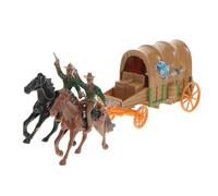 HANABASS Western Cowboy Police Carriage Model 2 Character Figurines Collectible Toy for Western Culture Enthusiasts Miniature Size for Display and Decoration Random Style