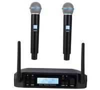 HANABASS Wireless Microphone System Glxd4 Dual Cordless Vocal Mic Uhf Singing Microphones with Beta58a for Stage and Outdoor Use Uk Plug Ac230v