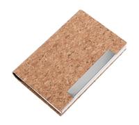 HANABASS Wood Business Card Holder with Sophisticated Wood Grain Surface with Stainless Steel, Multi-Card Storage and Secure Grip, Professional Appearance for Home and Office Use