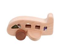 HANABASS Wooden Airplane for Natural Beech Wood Push Plane with Smooth Rolling Wheels Sensory Development for Fine Motor Skills Safe and Durable Educational Plaything