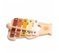 HANABASS Wooden Bear-shaped Xylophone for Montessori Percussion Instrument with Mallets Portable Music for Rhythm Coordination Training Early Learning and Outdoor Play