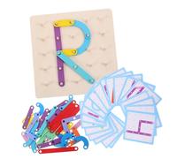 HANABASS Wooden Geoboard Educational Safe Construction Develops Hand-eye Coordination and Critical Thinking Compact Lightweight Shapes and Patterns