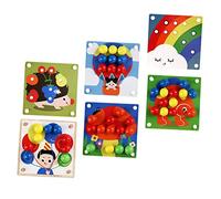 HANABASS Wooden Mushroom Nail Puzzle for Large Early Educational Pegboard Colorful Montessori Sensory Game for Boys and Premium Quality Wooden Blocks