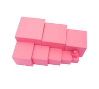 HANABASS Wooden Pink Tower Dimensional Early Education Natural Building for Develop Mathematical Concepts and Fine Motor Skills