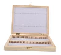 HANABASS Wooden Slide Holder for Kids 100-Slot Educational Specimen Box Microscope Slide Storage Case for Teaching and Home Study