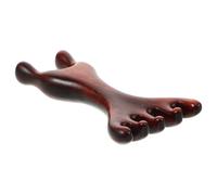 HANABASS Wooden Small Face and Foot Massager Comb 5-Claw Design, Manual Acupuncture Points Scraping Tool for Facial and Sole Therapy, Portable Mini Wood Massage Tool for Relaxation