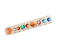 HANABASS Wooden Solar System Puzzle for Educational Eight Planets Cognition Model with Baseboard Safe Smooth Surface Early Learning Gift