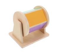 HANABASS Wooden Spinning Drum Montessori for Boy Girl Interactive Color Learning and Sound Identification Early Education Plaything for Fine Motor Skill Development