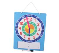 HANABASS Writable Dry Erase Clock Learning with Movable Hands for Interactive Clock for Teaching for Home and Classroom Use