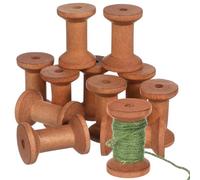 HANABASS Yarn Spools 20Pcs Wooden Retro Hollow Bobbins 50X35Mm for Sewing, Ribbon and Craft Supplies