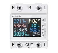 Hanabitx Tuya WiFi Power Meter Color Screen 2P Multifunction AC Energy Meter Mobilephone Remotely APP Control 170-300V/63A Easy to Use White A