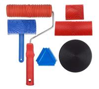 Hanabitx Wood Graining Tool Set, 6Pcs 7Inch Wood Grain Roller Rubber Graining Tool Paint Wood DIY Painting Tool