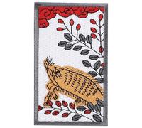 Hanafuda Boar and Bush Clover Embroidery Patch Japanese Traditional Card Design Tactical Morale Badge with Hook and Loop Fastener for Operator Caps Backpacks and Military Gear A0614