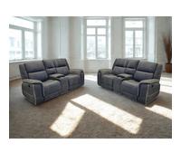 Hanah Fabric Electric Recliner 3+2 Seater Set Grey
