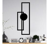 Hanah Home Stylish Black Decorative Metal Wall Accessory, 32 x 85 cm, 100% Metal, 1.5 mm Thick, Easy Wall Mounting, Perfect for Modern Decor