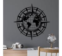 Hanah Home Stylish Black Decorative Metal Wall Accessory, 49 x 49 cm, 100% Metal, 1.5 mm Thick, Easy Wall Mounting, Perfect for Modern Decor