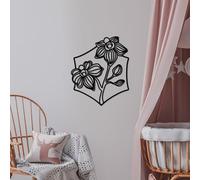 Hanah Home Stylish Black Decorative Metal Wall Accessory, 50 x 42 cm, 100% Metal, 1.5 mm Thick, Easy Wall Mounting, Perfect for Modern Decor