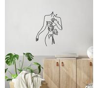 Hanah Home Stylish Black Decorative Metal Wall Accessory, 53 x 70 cm, 100% Metal, 1.5 mm Thickness, Easy Wall Mounting, Perfect for Modern Decor