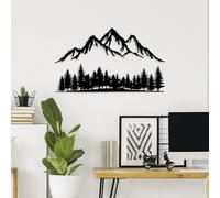 Hanah Home Stylish Black Decorative Metal Wall Accessory, 70 x 22 cm & 70 x 40 cm, 100% Metal, 1.5 mm Thick, Easy Wall Mounting, Perfect for Modern Decor