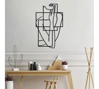 Hanah Home Stylish Black Decorative Metal Wall Accessory, 70 x 42 cm, 100% Metal, 1.5 mm Thick, Easy Wall Mounting, Perfect for Modern Decor
