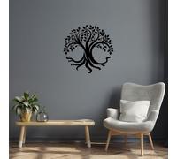 Hanah Home Stylish Black Decorative Metal Wall Accessory, 71 x 69 cm, 100% Metal, 1.5 mm Thick, Easy Wall Mounting, Perfect for Modern Decor