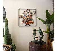 Hanah Home Stylish Decorative Metal Wall Accessory, 70 x 70 cm, 100% Steel (1.5 mm), Vibrant Black, Red, Mustard, Green & Blue, Perfect for Modern Decor