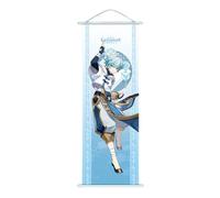 Hanaiette 1PC Genshin Impact Scroll Poster Wall Hanging Forged Cloth Painting Decor Live Room Bedroom (Chongyun)